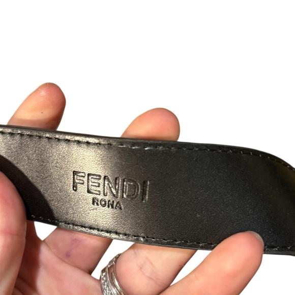 Fendi Reversible Zucca Monogram Leather Belt with Gold FF Buckle Made in Italy - Picture 6 of 13